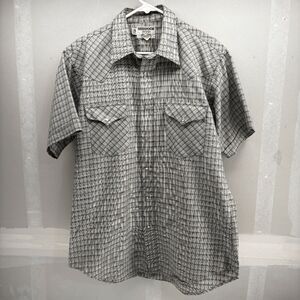Flying R Ranchwear Ruddock Shirt Mens L Plaid Pearl Snap Western Made USA *